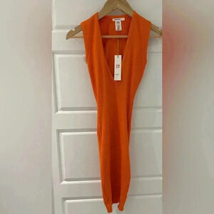 NWT Ribbed Bodycon Orange Dress